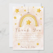 Boho Rainbow Magie Goldsterne Staub Danke Einladung (Vorderseite)