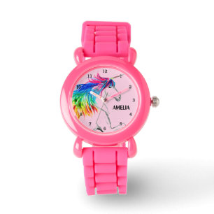 Boho Rainbow Magische Niedliche Girls Einhorn Rosa Armbanduhr