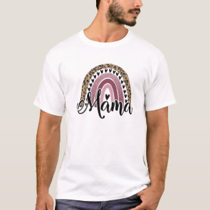 Boho Rainbow Mama Mama Leopard Muttertag T-Shirt