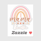 Boho Rainbow Mama mit Mondphasen Aufkleber (Blatt)