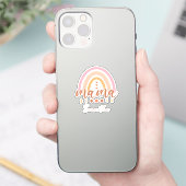 Boho Rainbow Mama mit Mondphasen Aufkleber (Telefon)
