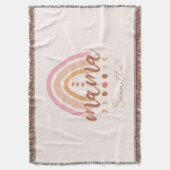 Boho Rainbow Mama mit Mondphasen Decke (Vorderseite Vertikal)