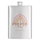 Boho Rainbow Mama mit Mondphasen Flachmann (Vorderseite)