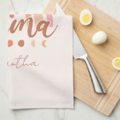 Boho Rainbow Mama mit Mondphasen Geschirrtuch (Viertel Falte)