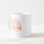 Boho Rainbow Mama mit Mondphasen Kaffeetasse (Vorderseite Links)