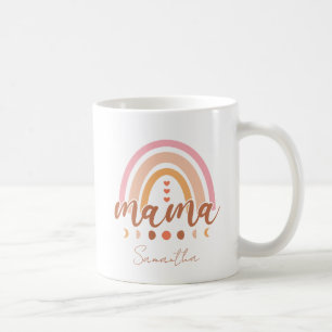 Boho Rainbow Mama mit Mondphasen Kaffeetasse