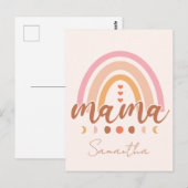 Boho Rainbow Mama mit Mondphasen Postkarte (Vorne/Hinten)