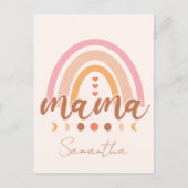 Boho Rainbow Mama mit Mondphasen Postkarte (Vorderseite)