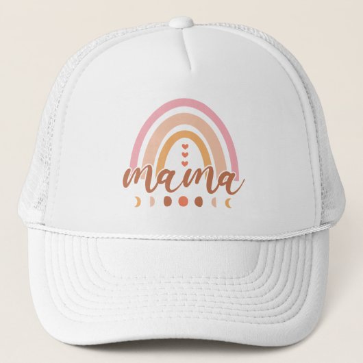 Boho Rainbow Mama mit Mondphasen Truckerkappe (Vorderseite)