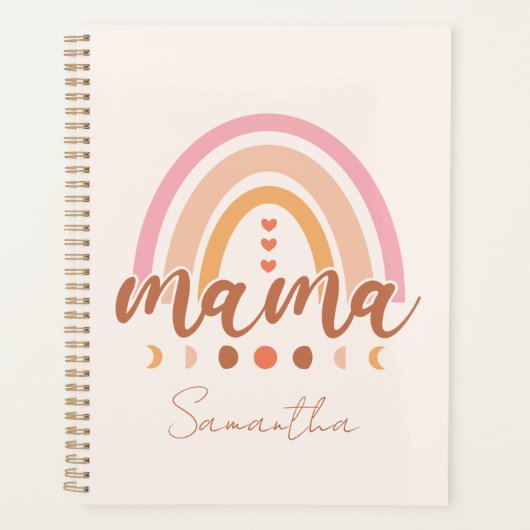 Boho Rainbow Mama Planer (Vorderseite)