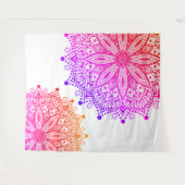 Boho Rainbow Mandala Tapestry Wandteppich (Vorderseite (Horizontal))