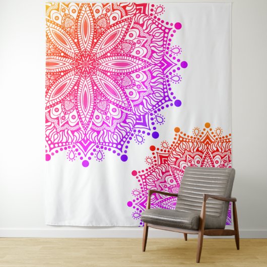 Boho Rainbow Mandala Tapestry Wandteppich (Beispiel)