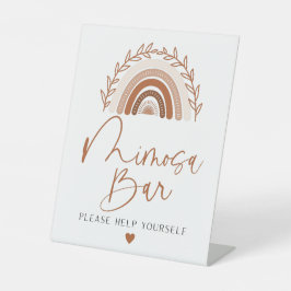 Boho Rainbow Mimosa Bar Sign, Terracotta Tones Sockelschild