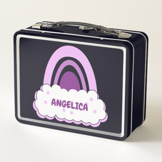 Boho Rainbow mit Cloud and Stars Metal Lunch Box (Rückseite)