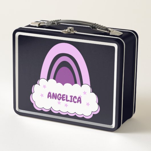 Boho Rainbow mit Cloud and Stars Metal Lunch Box (Vorderseite)