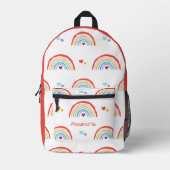 Boho Rainbow mit Herz-Monogramm Bedruckter Rucksack (Vorderseite)
