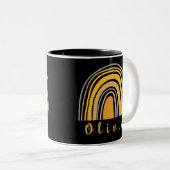 Boho Rainbow mit Personalisiertem Namen Whimsical Zweifarbige Tasse (VorderseiteRechts)