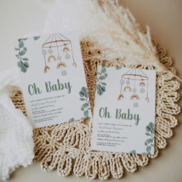 Boho Rainbow Mobile Baby Shower Grüne Einladung