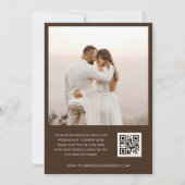Boho Rainbow Modern Script QR Code Foto Wedding Einladung (Rückseite)