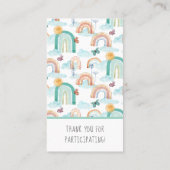 BOHO Rainbow Modern Sunshine Baby Diaper Raffle Visitenkarte (Rückseite)