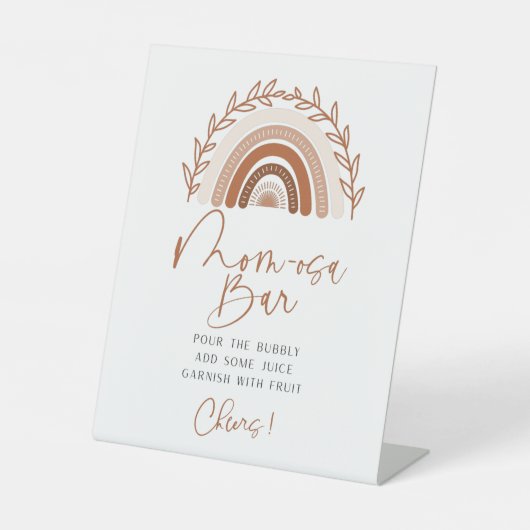 Boho Rainbow Momosa Bar Sign, Erdgeschwäche Sockelschild (Vorderseite)