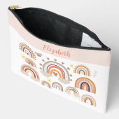 Boho Rainbow Monogram Zubehörtasche (Offen)