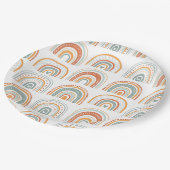 Boho Rainbow MR Onederful Birthday Party Pappteller (Schrägansicht)