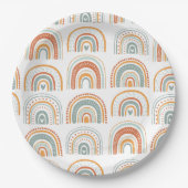 Boho Rainbow MR Onederful Birthday Party Pappteller (Vorderseite)