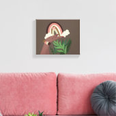Boho Rainbow Natural Pflanzen Lovers Canvas Print Leinwanddruck (Insitu (Wohnzimmer))