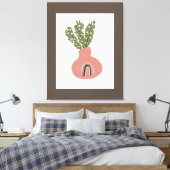 Boho Rainbow Natural Terracotta Pflanze Lovers Leinwanddruck (Insitu (Schlafzimmer))