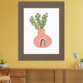 Boho Rainbow Natural Terracotta Pflanze Lovers Leinwanddruck (Insitu (Wohnzimmer))