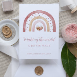 Boho Rainbow Neugeborene-Ankündigungskarten Einladung