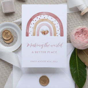 Boho Rainbow Neugeborene-Ankündigungskarten Einladung