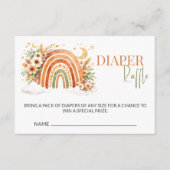 Boho Rainbow Neutral Baby Shower Diaper Raffle Begleitkarte (Vorderseite)