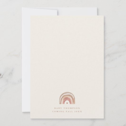 Boho Rainbow Neutral Baby Shower Einladung (Rückseite)