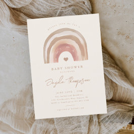 Boho Rainbow Neutral Baby Shower Einladung