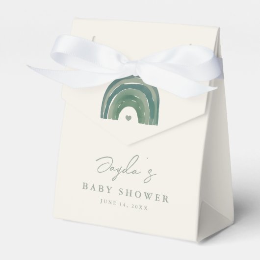 Boho Rainbow Neutral Baby Shower Geschenkschachtel (Vorderseite)