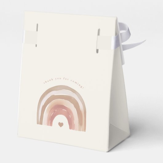 Boho Rainbow Neutral Baby Shower Geschenkschachtel (Rückseite)