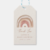 Boho Rainbow Neutral Baby Shower Vielen Dank Geschenkanhänger (Vorderseite)