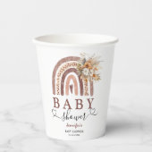 Boho Rainbow | Neutrales Baby-Duschpapier für Gesc Pappbecher (Vorderseite)