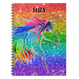 Boho Rainbow Niedlich Girls Glitzer Unicorn Kinder Notizblock