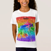 Boho Rainbow Niedlich Girls Glitzer Unicorn Kinder T-Shirt (Vorderseite)