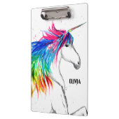 Boho Rainbow Niedlich Girls Unicorn Kinder Klemmbrett (Links)