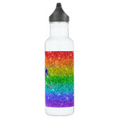 Boho Rainbow Niedlicher Glitzer Girls Unicorn Kind Edelstahlflasche (Rechts)