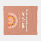 Boho Rainbow Nurse Inspirational Sie glaubte Name Fleecedecke (Vorderseite (Horizontal))