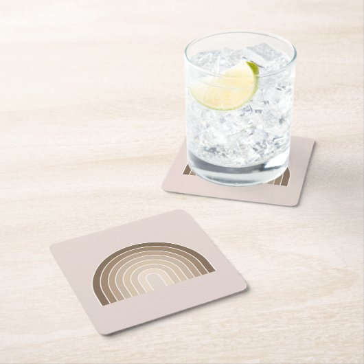 Boho Rainbow Olive Earth Tones Rechteckiger Pappuntersetzer (Vor Ort)