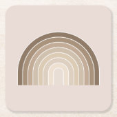 Boho Rainbow Olive Earth Tones Rechteckiger Pappuntersetzer (Vorderseite)