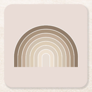 Boho Rainbow Olive Earth Tones Rechteckiger Pappuntersetzer