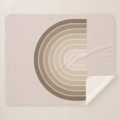 Boho Rainbow Olive Earth Tones Sherpadecke (Vorderseite (Horizontal))