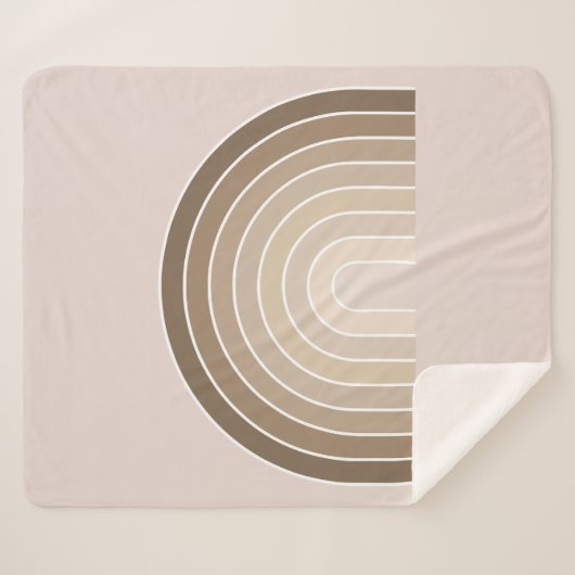 Boho Rainbow Olive Earth Tones Sherpadecke (Vorderseite (Horizontal))